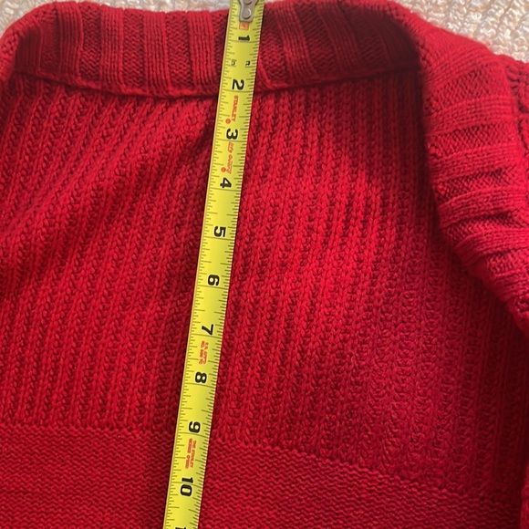 Women’s XL Red long cardigan duster coat sweater knit open front long sleeve - Picture 9 of 11